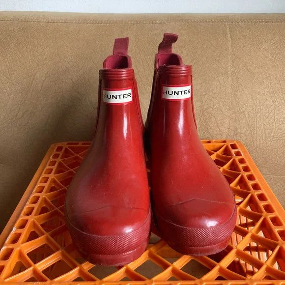 Hunter | Shoes | Red Hunters Play Short Rain Boots | Poshmark